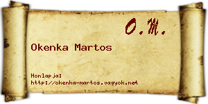 Okenka Martos névjegykártya
